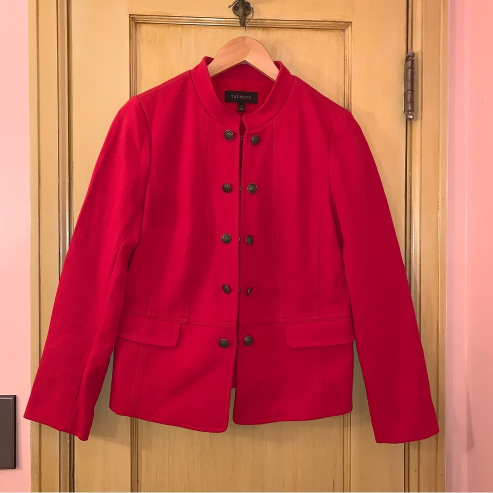 Talbots Hunt Coat Military Inspired Coat Red Size 8